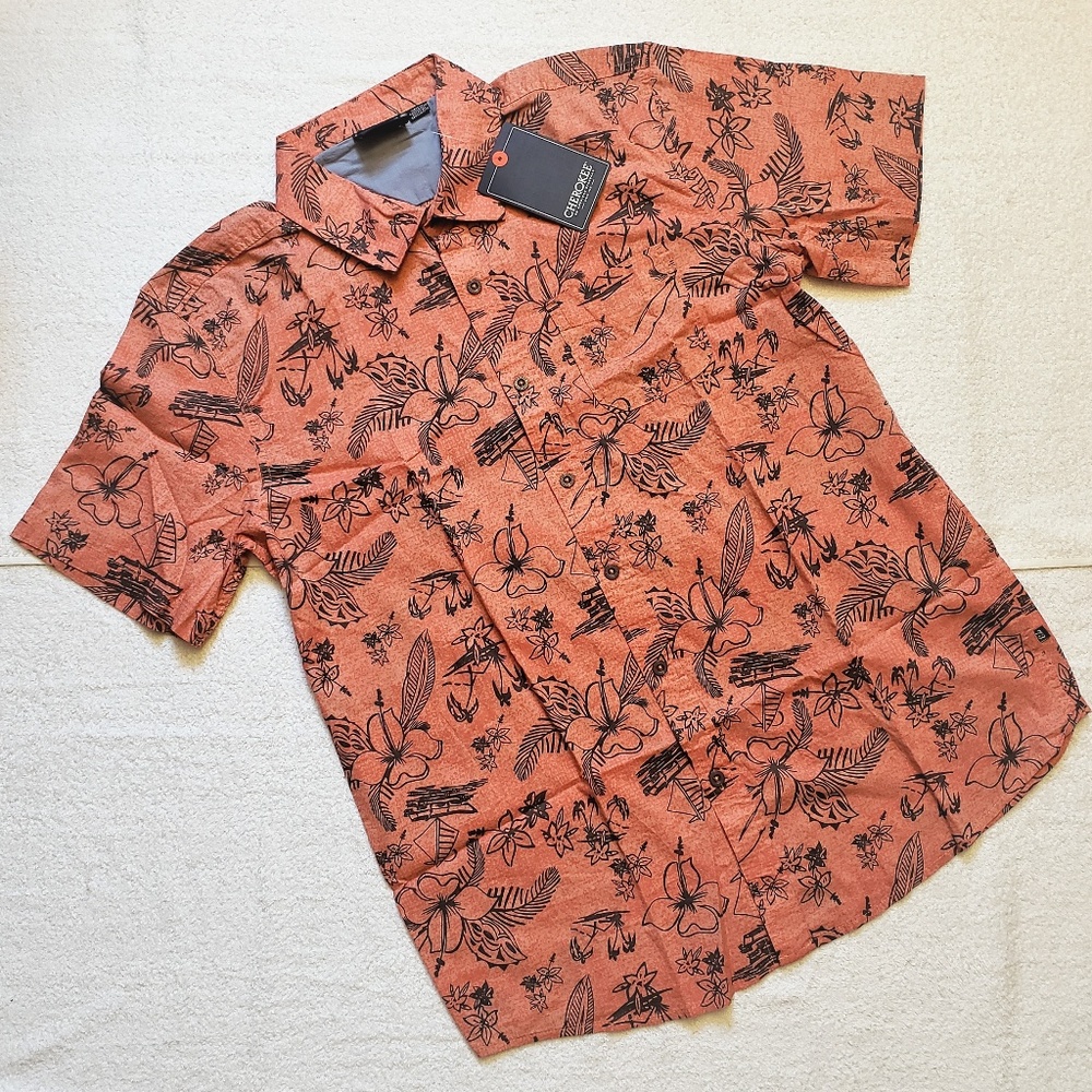 Cherokee Hawaiian Print Shirt